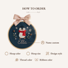Embroidered Baby Name Hoop: Floral Nursery Decor, Penguin Keepsake