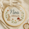 Handmade Floral Embroidered Baby Name Hoop, Nursery Decor