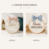 Hand Embroidered Baby Name Hoop: Custom Nursery Keepsake