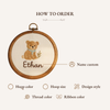 Personalized Baby Name Hoop: Embroidered Giraffe Nursery Decor