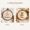 Personalized Baby Name Hoop: Embroidered Giraffe Nursery Decor