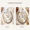 Personalized Floral Bee Embroidered Oval Hoop: Custom Name Nursery Decor