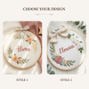 Custom Baby Name Hoop: Botanical Blossom Embroidery