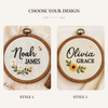 Floral Baby Name Embroidery Hoop: Custom Nursery Decor