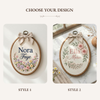 Hand-Embroidered Floral Name Hoop: Baby Announcement Sign