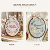 Hand-Embroidered Duckling Garden Name Hoop: Personalized Nursery Decor