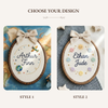 Personalized Hand-Embroidered Name Hoop: Cosmic Dreams Astronaut Nursery Décor