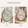 Hand-Embroidered Duckling Garden Name Hoop: Personalized Nursery Decor