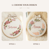 Hand-Embroidered Floral Name Hoop: Soft Blossom Design