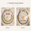 Personalized Baby Duck Embroidery Hoop: Floral Name Nursery Decoration