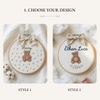 Personalized Bear Baby Name Embroidery Hoop: Nursery Keepsake Decor