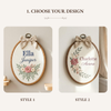 Hand-Embroidered Floral Name Hoop: Nursery Decor