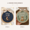 Hand Embroidered Floral Name Hoop: Custom Baby Keepsake