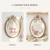 Custom Floral Embroidery Hoop: Baby Name Announcement Sign
