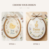 Personalized Duck Floral Embroidery Hoop: Custom Name Baby Room Wall Art