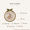Baby Arriving Hand Embroidered Hoop: Custom Bunny Design