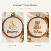 Personalized Baby Name Hoop: Embroidered Giraffe Nursery Decor