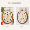 Personalized Baby Name Embroidery Hoop: Floral Goose Nursery Decor