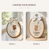 Handmade Teddy Bear Balloon Embroidery: Personalized Baby Name Hoop