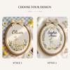 Personalized Wildflower Duck Embroidery Hoop: Soft Floral Baby Name Nursery Decor