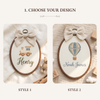 Personalized Little Explorer Embroidery Hoop: Hand-Embroidered Baby Milestone Keepsake