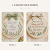 Personalized Wedding Embroidery Hoop: Custom Floral Name & Date