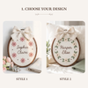 Hand-Embroidered Floral Baby Name Hoop: Personalized Nursery Keepsake Sign
