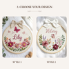 Butterfly Garden Floral Name Hoop: Hand Embroidered Nursery Art