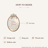Embroidery hoop with bow and floral pattern, name fields labeled 'Your Name'