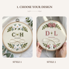 Hand-Embroidered Couple Keepsake Hoop: Personalized Floral Wedding Gift