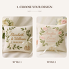 Custom Embroidered Floral Ring Pillow: Ivory Linen Wedding Cushion