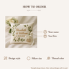 Custom Embroidered Floral Ring Pillow: Ivory Linen Wedding Cushion