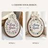 Hand-Embroidered Floral Name Hoop: Custom Nursery Decor Keepsake