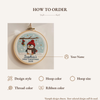 Personalized Baby's First Christmas Ornament: Hand Embroidered Floral Name Hoop