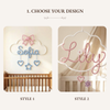 Personalized Knitted Wire Name with Outline Frame: Nursery Wall Decor