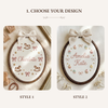 Personalized Vintage Nursery Name Hoop: Custom Rocking Horse & Cupcake Embroidery Hoop