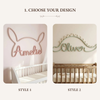 Custom Knitted Wire Name for Nursery: Modern Baby Room Wall Art