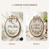 Personalized Floral Baby Name Embroidery Hoop: Newborn Keepsake Gift