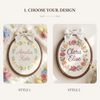 Hand Embroidered Botanical Hoop Art: Custom Baby Shower Gift