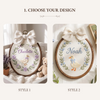 Embroidered Goose and Floral Wreath Hoop: Duck Nursery Decor