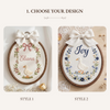 Embroidered Goose Floral Wreath Hoop: Duck Nursery Decor