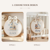 Embroidered Sailboat Round Hoop: Custom Baby Shower Gift Keepsake