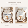 Hand-Embroidered Bear Nursery Sign: Sweet Dreams Teddy Name Hoop