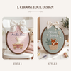 Personalized Bunny and Fox Name Hoop: Custom Nursery Animal Sign