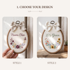 Custom Wildflower Name Embroidery Hoop: Hand-Stitched Nursery Decor