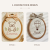 Custom Baby Name Hoop with Brown Bear: Embroidered Nursery Decor