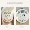 Custom Floral Couple Name Hoop: Anniversary Decor