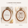Hand-Embroidered Baby Name Hoop Art: Floral Nursery Decor