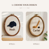 Personalized Oval Embroidery Hoop with Sports : Baby Name Sign, Nursery Decor