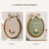 Personalized Oval Embroidery Hoop with Baby Floral: Baby Name Sign, Nursery Decor